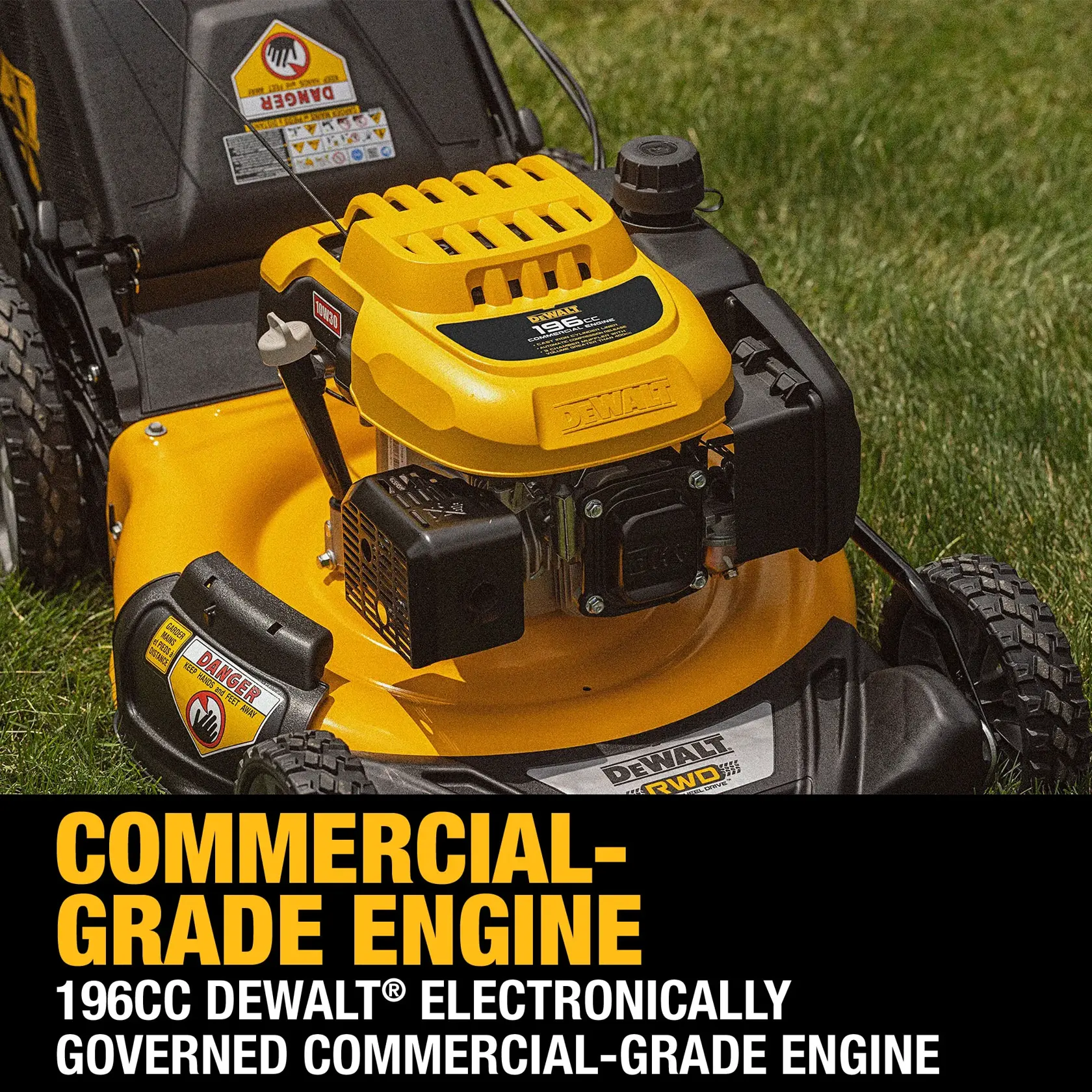 DEWALT® 21-in. 196cc RWD Self-Propelled 3-in-1 Lawn Mower With PowerAdapt™