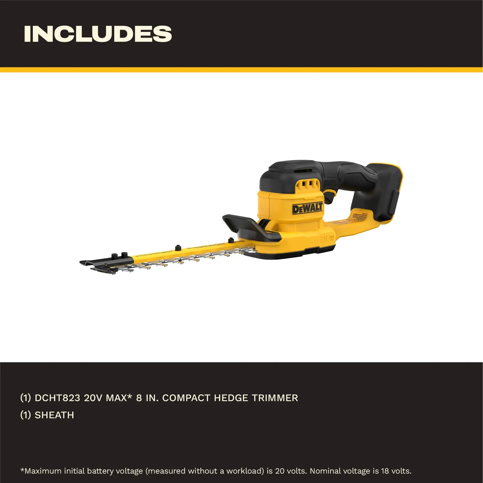 DEWALT® 20V MAX* 8-in. Compact Hedge Trimmer (Tool Only)