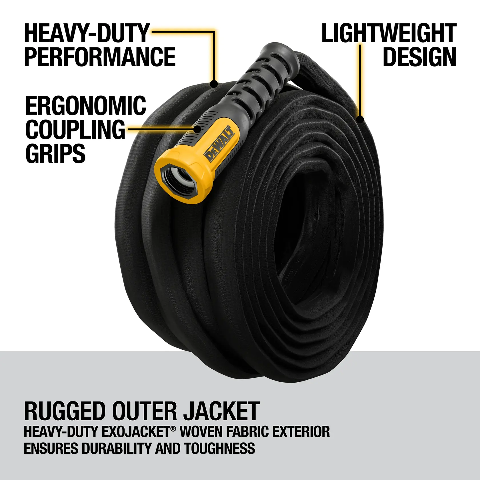 DEWALT® 100 ft. x 5/8-in. Heavy-Duty Professional Grade Fabric Garden Hose